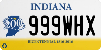 IN license plate 999WHX