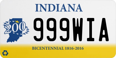 IN license plate 999WIA