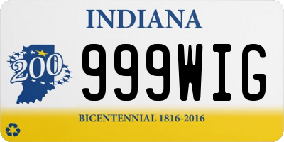 IN license plate 999WIG