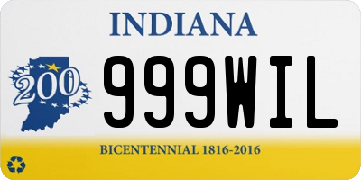 IN license plate 999WIL
