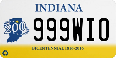 IN license plate 999WIO