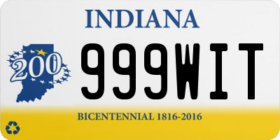 IN license plate 999WIT