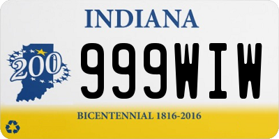 IN license plate 999WIW