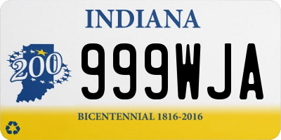 IN license plate 999WJA