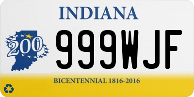 IN license plate 999WJF
