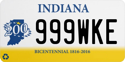 IN license plate 999WKE