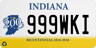 IN license plate 999WKI