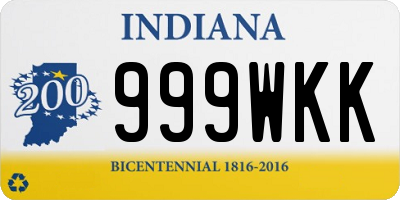IN license plate 999WKK