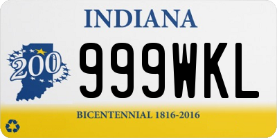 IN license plate 999WKL