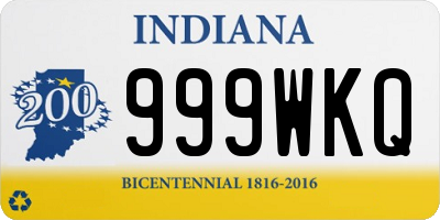 IN license plate 999WKQ
