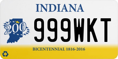 IN license plate 999WKT