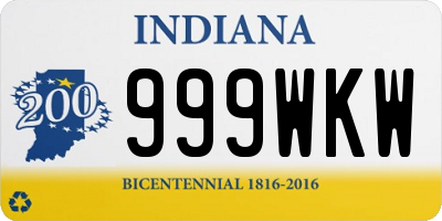 IN license plate 999WKW