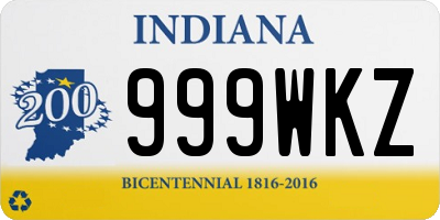 IN license plate 999WKZ
