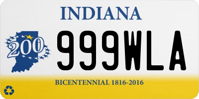 IN license plate 999WLA