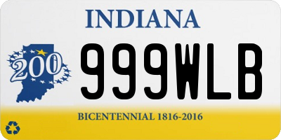 IN license plate 999WLB