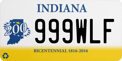 IN license plate 999WLF