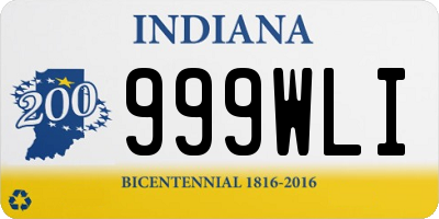 IN license plate 999WLI