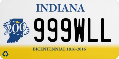 IN license plate 999WLL