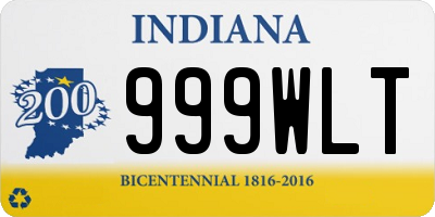 IN license plate 999WLT