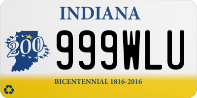 IN license plate 999WLU