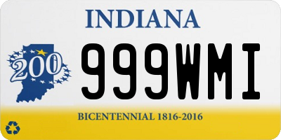 IN license plate 999WMI