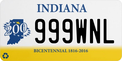 IN license plate 999WNL