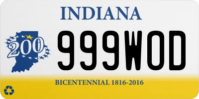IN license plate 999WOD