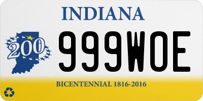 IN license plate 999WOE