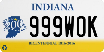 IN license plate 999WOK