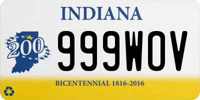 IN license plate 999WOV