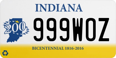 IN license plate 999WOZ