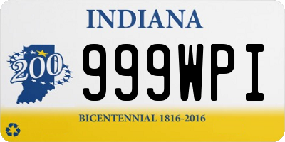 IN license plate 999WPI