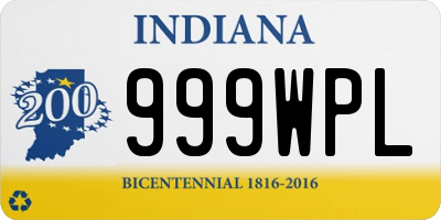 IN license plate 999WPL