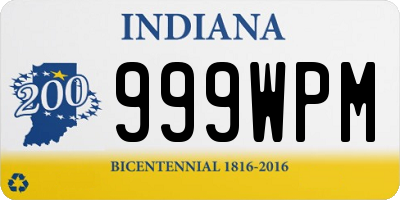 IN license plate 999WPM