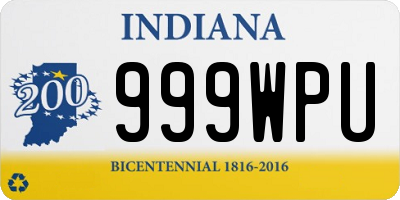 IN license plate 999WPU
