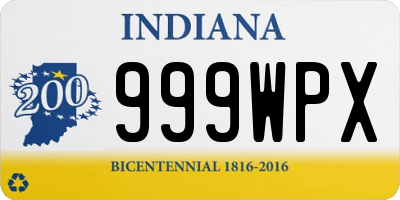 IN license plate 999WPX