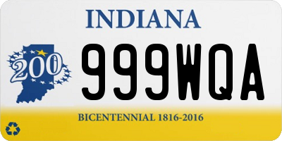 IN license plate 999WQA