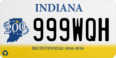 IN license plate 999WQH