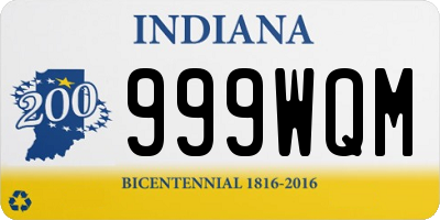 IN license plate 999WQM