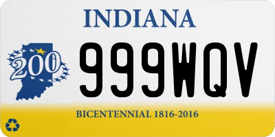 IN license plate 999WQV