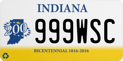 IN license plate 999WSC