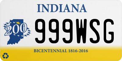 IN license plate 999WSG