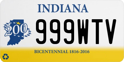 IN license plate 999WTV