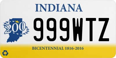 IN license plate 999WTZ