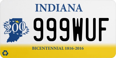 IN license plate 999WUF