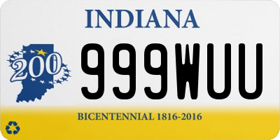 IN license plate 999WUU