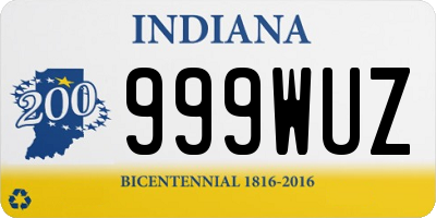 IN license plate 999WUZ