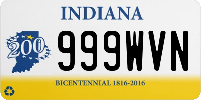 IN license plate 999WVN