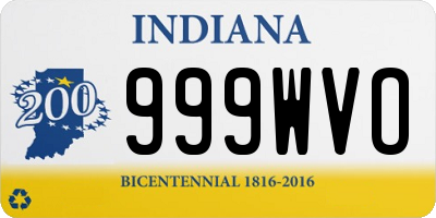 IN license plate 999WVO