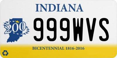 IN license plate 999WVS